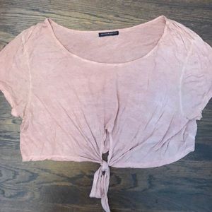 Brandy Melville soft pink crop with tie